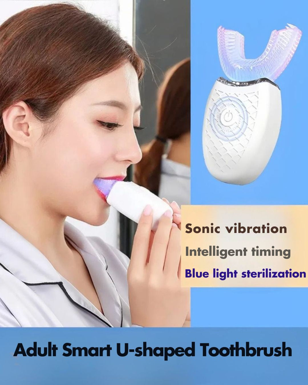 U Shaped Automatic Electric Toothbrush with Waterproof Design for Easy Daily Cleaning 🦷💧