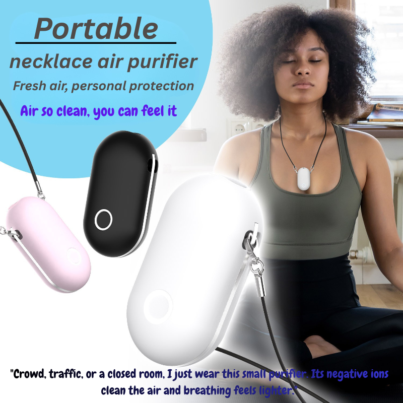 🌬️ Wearable Neck Air Purifier | Portable Fresh-Air Personal Cleaner 🌿 Negative Ion Tech ⚡ Reduces Haze, Smoke & Dust Pollution