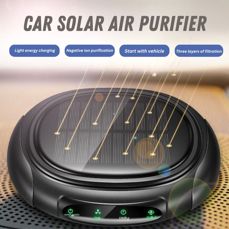 Solar Car Air Purifier 🌞🚘 | Negative Ion Fresh-Air System 🌬️✨ | Aromatherapy Car Perfume Gift 🎁🌿
