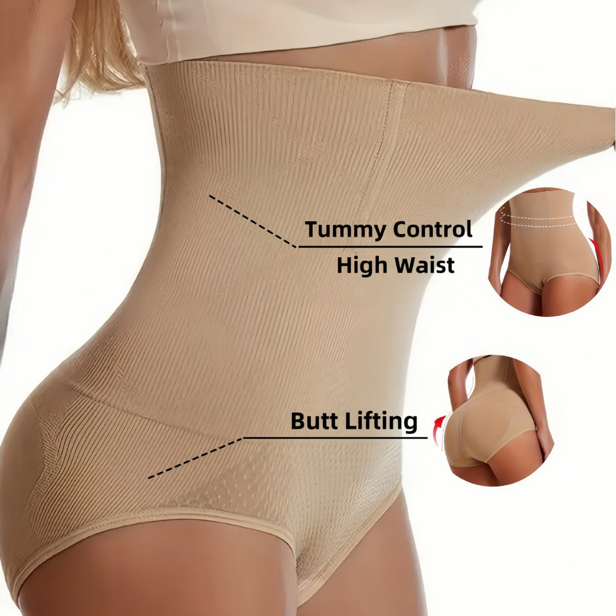 Feel Amazing Postpartum 💖 High-Waist Seamless Shaping Underwear | Tummy Control & Hip Lift 🍑