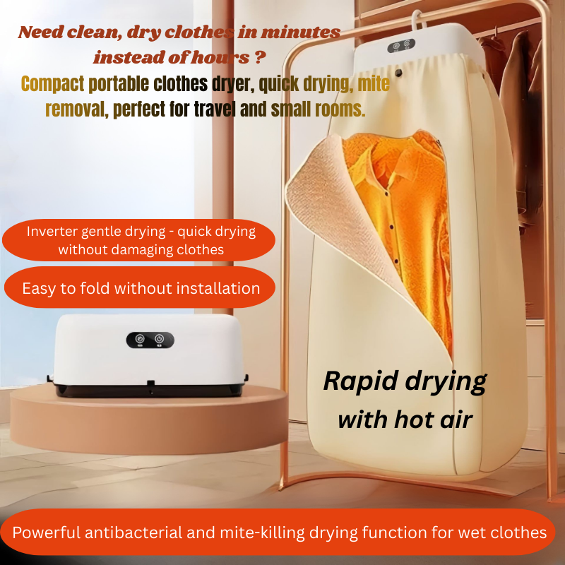 Portable Quick Drying Clothes Dryer for Travel and Small Homes 🧺✨ Foldable, Fast Heating, Mite-Removal and Ideal for Rainy Season 🌧️