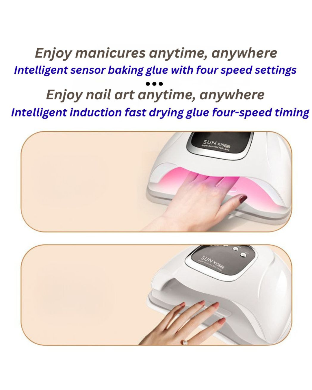 🌈 Red UV LED Nail Lamp 280W with 66 Beads | Super Fast Gel Polish Dryer for Home and Salon 💅