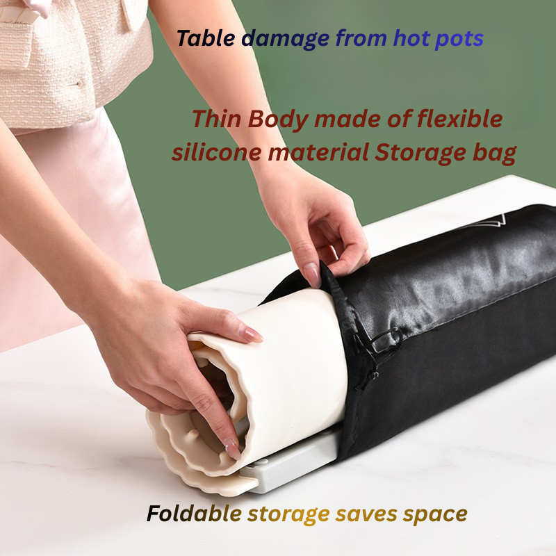 🔥 Silicone Heating Insulation Board for Dining Table 🍚 Foldable Warm Chopping Board for Hot Food and Rice