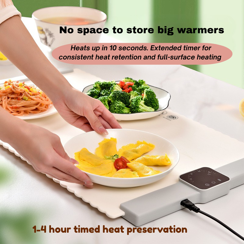 🔥 Silicone Heating Insulation Board for Dining Table 🍚 Foldable Warm Chopping Board for Hot Food and Rice