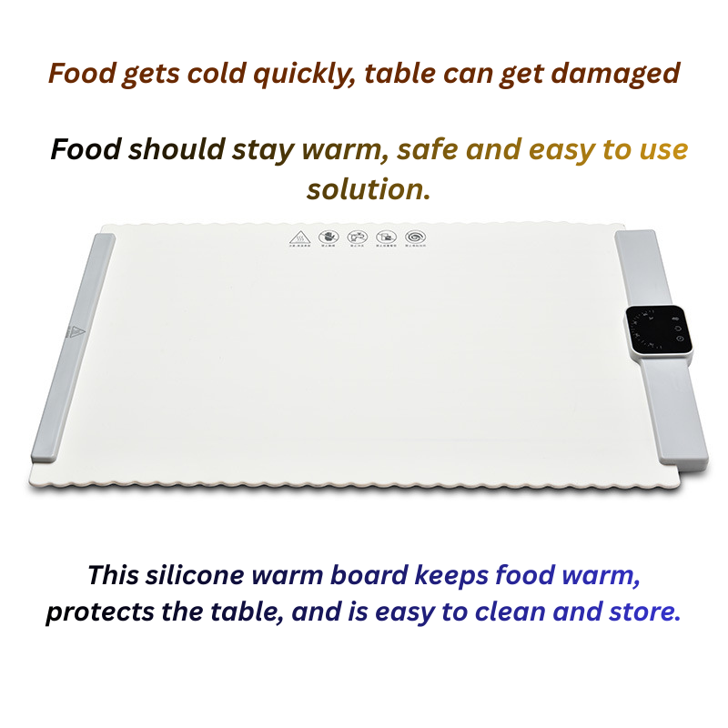 🔥 Silicone Heating Insulation Board for Dining Table 🍚 Foldable Warm Chopping Board for Hot Food and Rice