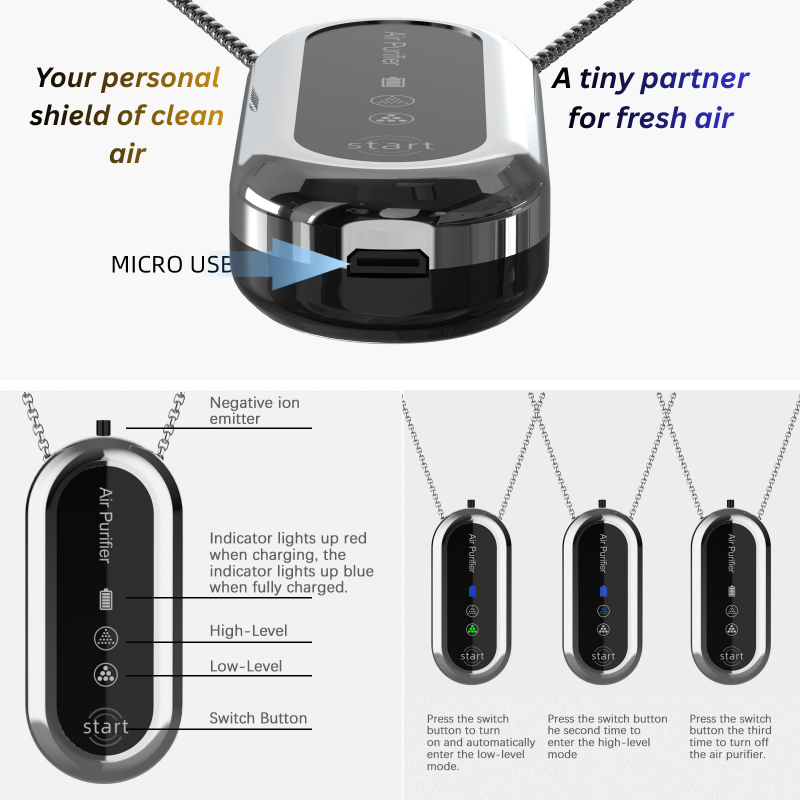 Mini Neck Air Purifier 🌬️✨ | Portable Fresh-Air Necklace 😷💨 | Ultra-Light Personal Air Cleaner