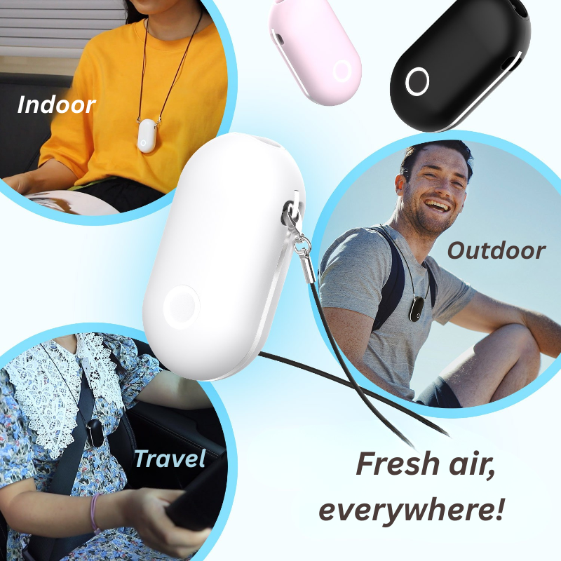 🌬️ Wearable Neck Air Purifier | Portable Fresh-Air Personal Cleaner 🌿 Negative Ion Tech ⚡ Reduces Haze, Smoke & Dust Pollution