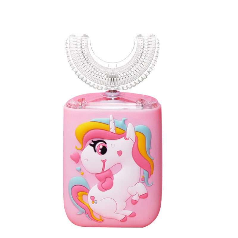 Kids U-Shaped Smart Electric Toothbrush with Soft Silicone Head and Ultrasonic Cleaning 💙